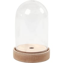 Cloche sur socle en bois, H : 12,5 cm, d 8 cm, 1 Pq.