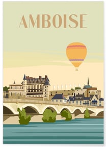 Affiche ville Amboise | A3 : 29,7x42cm