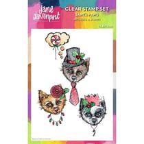 Tampons transparents Noël - Chiens - 10 clear stamps - Creative Expressions