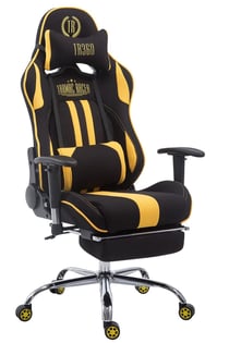 Chaise de bureau Racing tissu Limit avec repose-pieds noir/jaune
