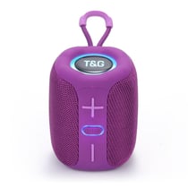 Mini Enceinte Bluetooth Puissante 8W Avec Basses Profondes Et Lumière LED Pour Extérieur Violet YONIS