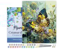 Peinture par Numéro Figured'Art avec Cadre - Papillon Janetta Forester - Kit de Loisir Créatif DIY Numéro d'Art Complet - 40x50cm toile tendue sur châssis