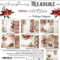 24 papiers scrapbooking 20 x 20 cm Craft O' Clock CHRISTMAS TREASURE