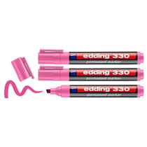 Lot de 3 marqueurs permanents - EDDING - Pointe biseau 1-5 mm - Rose