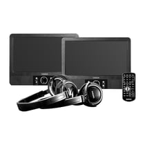 Lenco Lecteur DVD Portable 9 Pouces Double Écran avec Casques pour Voiture Noir