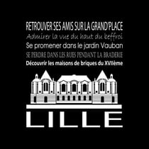 Tableau sur toile Lille noir 30x30 cm