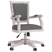 Chaise fauteuil siège pivotante de bureau informatique étude foncé tissu gris 02_0024127