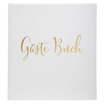 Livre d'or 140 pages tranche or Allemand - Blanc - Exacompta