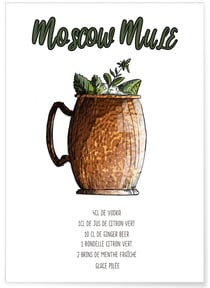 Affiche Cocktail Moscow Mule | A3 : 29,7x42cm