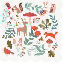 16 Serviettes Forêt de Noël