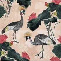 Lot de 4 serviettes en papier découpage collage 33 cm OISEAU FEUILLAGE