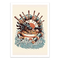 Affiche 50x70 cm - Sushi and Ramen Dragon - Ilustrata