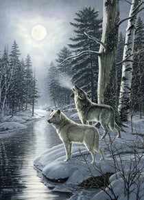 Puzzle 1000 pièces - Loups au clair de lune - Random Cut - Cobble Hill