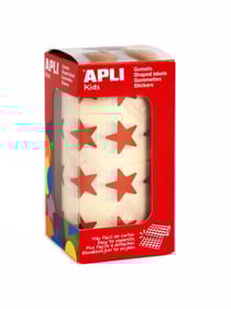 Gommettes rouleau Étoile 20 mm Rouge métal. x 1416