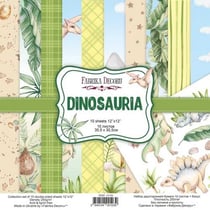 10 papiers scrapbooking 30 x 30 cm FABRIKA DECORU DINOSAURIA