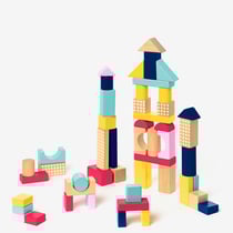 Baril boîte à formes et 75 blocs en bois Oxybul