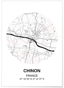 Affiche Carte Chinon | A3 : 29,7x42cm