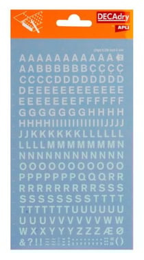 Lettres alphabet Transfert Blanc 6 mm