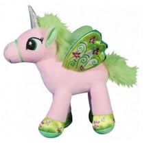 Peluche géante : licorne couchée rose avec ailes 88 cm - animaux fantastique