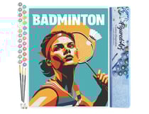 Peinture par Numéro Figured'Art - Affiche sportive Badminton - Kit de Loisir Créatif DIY Numéro d'Art Complet - 40x50cm sans châssis en bois