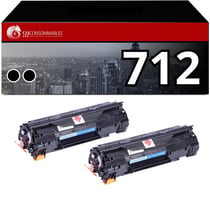 Pack toner compatible Canon 712 Noir Lot de 2 - 123CONSOMMABLES