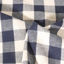 Tissu Coton d'ameublement Celestin Carreaux Bleu indigo