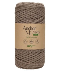 Corde de Coton Recyclé Macramé Anchor Crafty Fine - 250gr - Anchor 107 Marron (Canelle)
