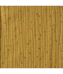 TISSU GLIT DOUBLE GAZE PAILLETE OR de 140 cm de largeur Moutarde/or Jaune vendu par 50 cm