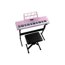 LALAHO - Clavier électronique 61 touches - Kit support banc casque rose