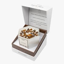 Bougie bijou pierres Oeil de Tigre - parfum Ambre Royal - Sloya