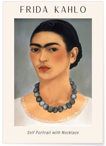 Affiche Frida Kahlo «Self Portrait with Necklace» | A3 : 29,7x42cm