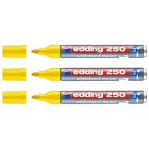 Lot de 3 marqueurs pour tableaux blancs - EDDING 250 - Jaune - Pointe 1,5-3 mm