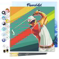 Mini Peinture par Numéros Figured'Art 20x20cm avec cadre Affiche sportive Golf - Petit Format