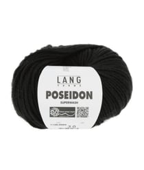 Pelote de laine Vierge Poseidon - Lang Yarns 04 Noir