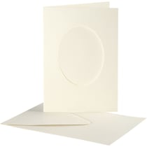Cartes cadres ovales et enveloppes blanches - 10,5 x 15 cm - 10 pcs