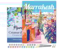 Peinture par Numéro Figured'Art avec Cadre - Affiche de voyage Marrakech - Kit de Loisir Créatif DIY Numéro d'Art Complet - 40x50cm toile tendue sur châssis