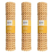 3 rouleaux de cannage - rotin mailles larges hexagonales 30 x 50 cm