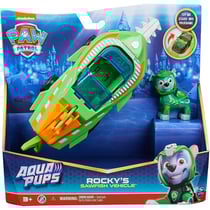 Paw Patrol Pat' Patrouille Aqua Pups - Voiture et Figurine Rocky