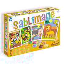 Sablimage faune africaine - sable colore - sentosphere - 881 - loisir creatif