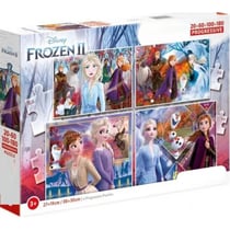 4 puzzles progressifs la reine des neiges : elsa anna olaf sven 20 - 60 - 100 - 180 pièces - clementoni 21411