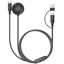 Swissten Câble de Charge 2 en 1 Magnétique / USB-C 60W pour Galaxy Watch et Smartphone Noir