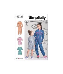 Patron Simplicity 9722 - Combinaisons, barboteuses et robe du 3 au 14 ans taille n°FR 7-14