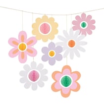 7 Décorations à suspendre Fleurs Groovy en 3D