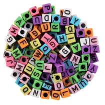 MégaCréa DIY - Perles pour enfant lettres carrées opaques 0,7 cm 180 pièces