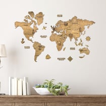 CARTE DU MONDE EN BOIS 2D (60*40 cm)