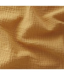 Tissu Double Gaze de coton gaufrée de 130 CM de largeur Jaune (MOUTARDE) vendu par 50 cm