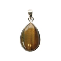 Pendentif Oeil de Tigre Argent 925 Forme goutte Grand modèle - Omsaé
