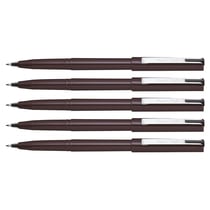 Lot de 5 stylos feutres - PENTEL - Plume plastique - Tracé 0,45-0,55 mm - Noir