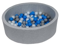 Piscine à balles Aire de jeu + 150 balles perle, bleu, gris