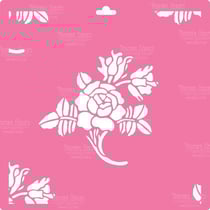 Pochoir plastique souple réutilisable 30 x 30 cm Fabrika Decoru ROSE FLEUR 134